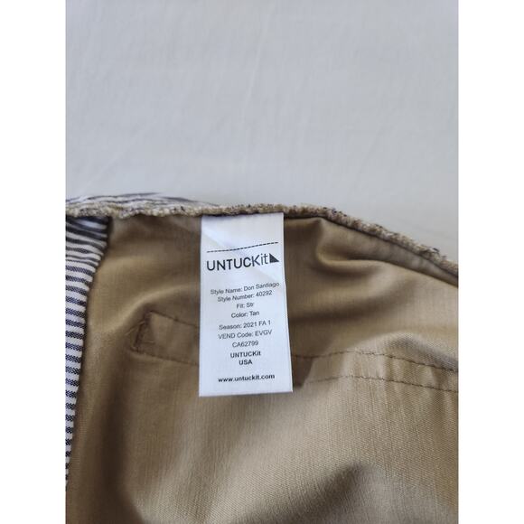 Untuckit Mens Tan Pants Straight Fit W34 L30 - Picture 10 of 10